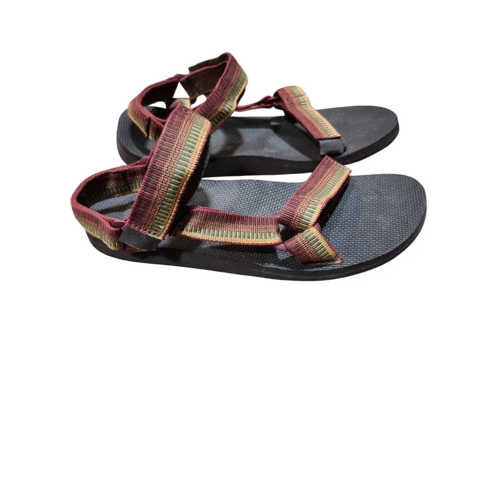 Teva Original Universal Sandals Mens 10 earth tone Multi Color Striped 1004006
